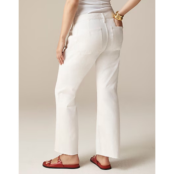J Crew Sailor Relaxed Demi Boot Jeans 27P P27 27 White NWT Nautical J.Crew BZ729 - Picture 2 of 6